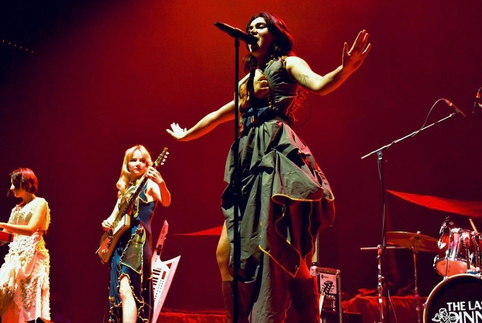 The Last Dinner Party, opening for Hozier in the Three Arena, in dresses and Styled by Oran O'Reilly. Shot by Elenora Nishevci